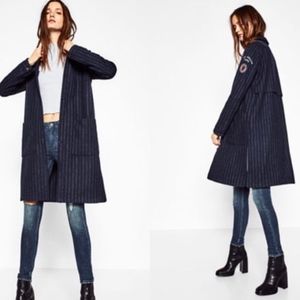 zara striped coat